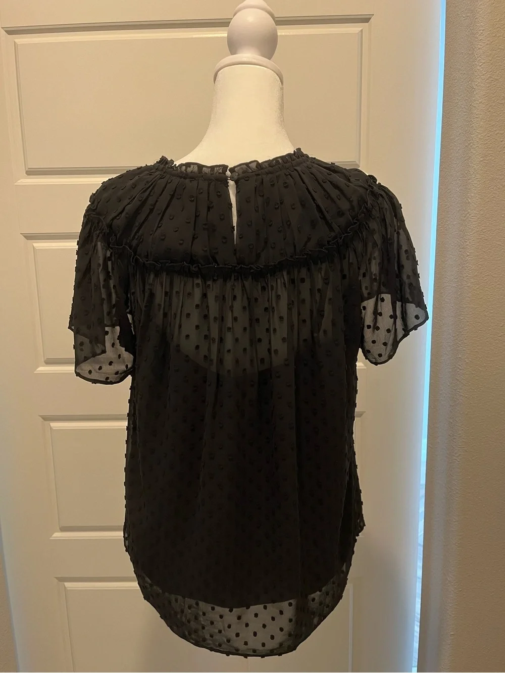 J. Crew sheer polka dot blouse